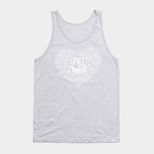 PHS English Love White Text Tank Top